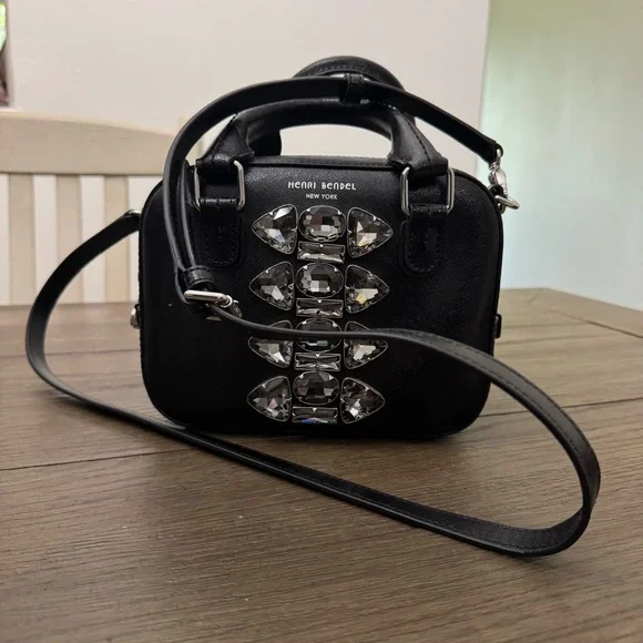 Henri Bendel Black Handbag with Crystal Accents - Picture 2 of 3